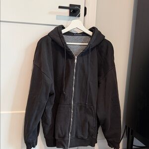 Brandy Melville Charcoal Hoodie Jacket